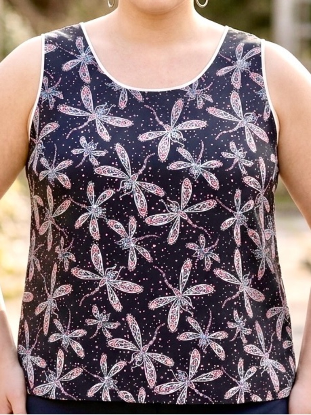 Vintage Bob Mackie Silk Wearable Art Dragonfly Tank Top. Boho, Fairy Whimsigoth